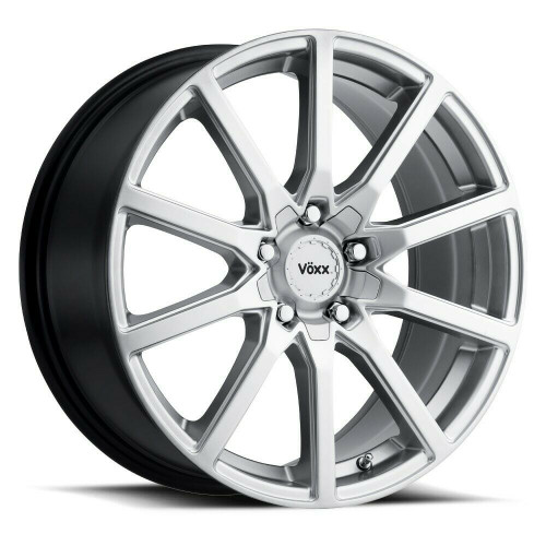 18" Voxx Este Bright Silver Wheel 18x8 5x4.25 5x4.5 45mm Rim