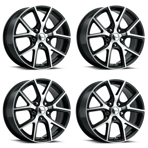 Set 4 18" Voxx Lumi Gloss Black Machined Face Wheels 18x8 5x115 20mm Rims