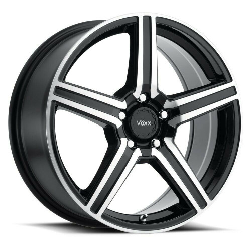 18" Voxx Como Gloss Black Mach Face Wheel 18x8 5x4.25 5x4.5 45mm Rim
