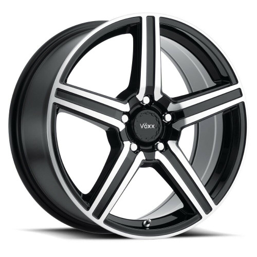 18" Voxx Como Gloss Black Mach Face Wheel 18x8 5x112 5x120 45mm Rim