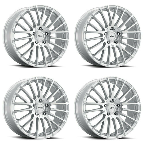 Set 4 18" Voxx Capo Silver Mach Face Wheels 18x8 5x110 5x115 45mm Rims