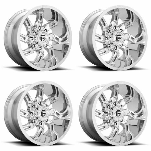 Set 4 Fuel D746 Lockdown 20x10 8x180 Chrome Wheels 20" -18mm Rims Lifted