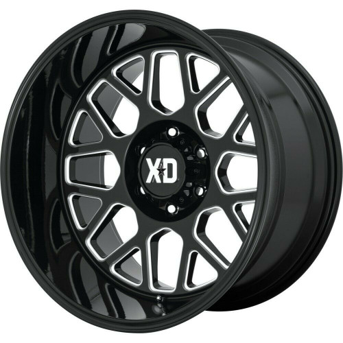 Set 4 XD XD849 Grenade 2 20x12 5x5 Gloss Black Milled Wheels 20" -44mm Rims