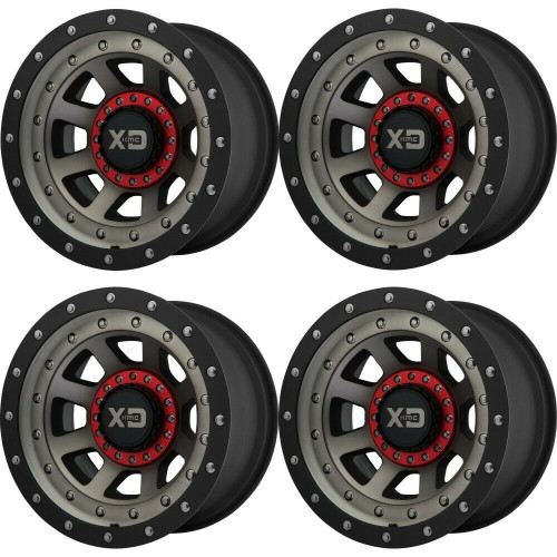 Set 4 XD XD137 Fmj 17x9 6x135 6x5.5 Satin Black Dark Tint Wheels 17" -12mm Rims