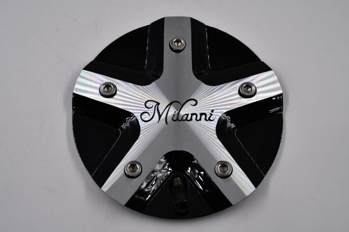Milanni Gloss Black & Polished Aluminum Wheel Center Cap Hub Cap C457MF-CAP 6.25" Milanni 457