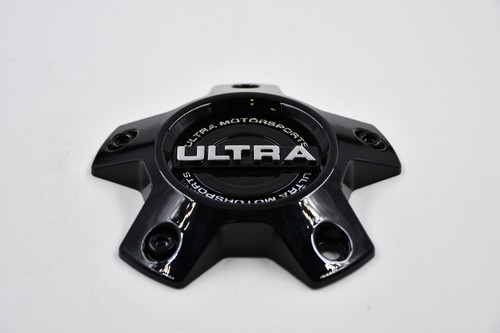 Ultra Motorsports Matte Black w/ Gloss Black Logo Wheel Center Cap Hub Cap 62861890F-84 4.5" 6 Lug