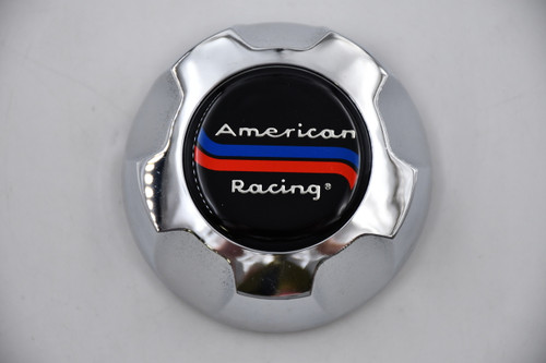 American Racing Chrome w/Black, Red,Blue,Chrome Inset Wheel Center Cap Hub Cap 587C 3"