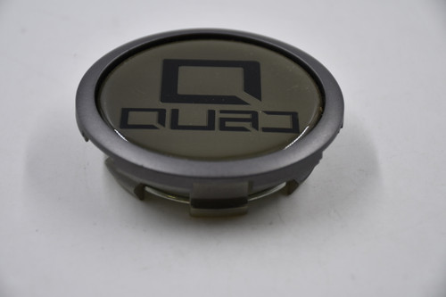 QUAD Wheels Gray w/Black Logo Wheel Center Cap Hub Cap QUAD/3 3"