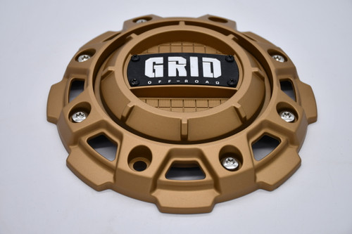 GRID Off-Road matte gold wheel center cap GD-56-CAP replacement for GD9 and GD13 5 lug and 6 lug truck and SUV wheels with factory-style fitment.