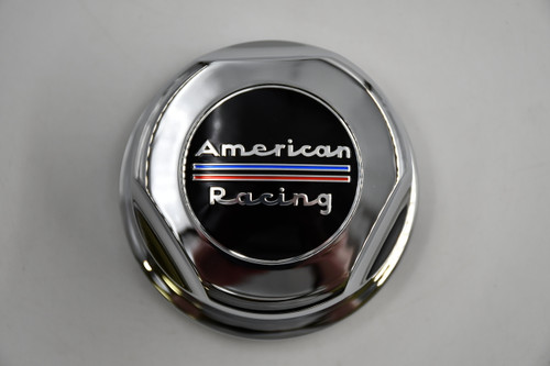 American Racing Chrome w/Black, Red,Blue,Chrome Inset Wheel Center Cap Hub Cap 1307100C 3.75"