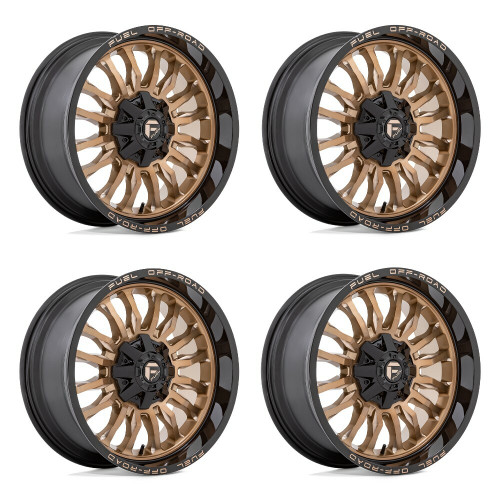 Set 4 20" Fuel  D797 Arc 20x10 5x5 5x5.5 Platinum Bronze Black Lip Wheels -18mm