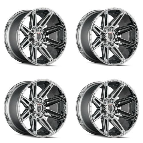 Set 4 20" American Truxx Boom 20x9 Chrome 5x5 Wheels -12mm Lifted For Jeep Rims