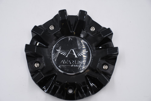 Avarus Gloss Black/Chrome Center Center Cap Hub Cap AV3 CAP M-343-1 6"