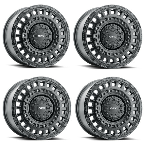 Set 4 16" Voxx G-FX MV3 Matte Black Wheels 16x6.5 6x130 40mm Rims