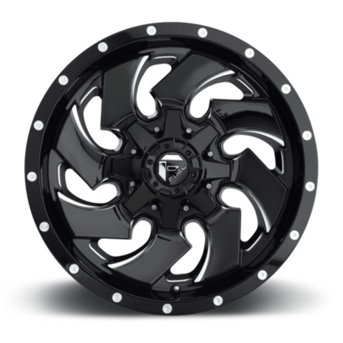 18" Fuel D574 Cleaver 18x9 8x180 Gloss Black Milled Wheel 20mm For Chevy GMC Rim
