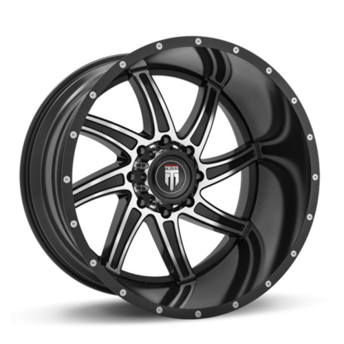 Set 4 24" American Truxx Vortex 24x14 Black Machined 8x170 Wheels -76mm Rims