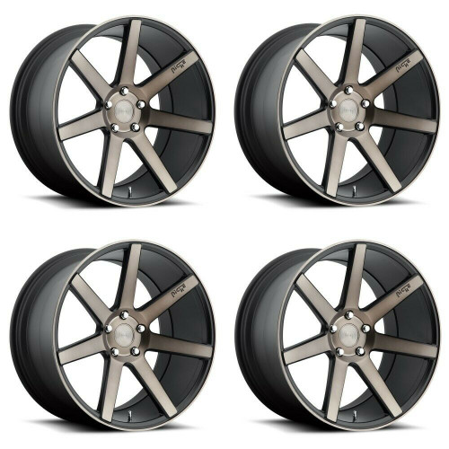 Set 4 Niche M150 Verona 20x10 5x4.5 Matte Black Machined Wheels 20" 40mm