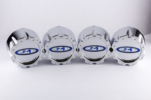 Set 4 Moto Metal 353K133H 950 951 953 8 Lug Chrome Wheel Center Caps 3.5" Tall