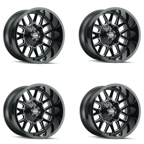 Set 4 20" Mayhem Cogent 20x10 Black Milled 6x135 6x5.5 Wheels -19mm Lifted Rims