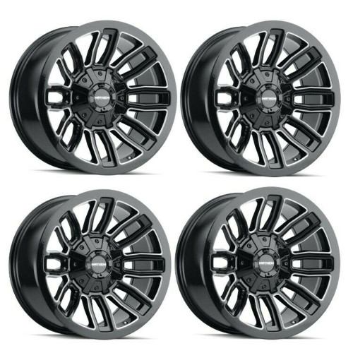 Set 4 20" Mayhem Decoy 20x9 Black Milled 8x6.5 8x170 Wheels 0mm Truck Rims