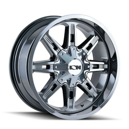 Set 4 20" Ion 184 20x9 Chrome 5x5.5 5x150 Wheels 18mm Rims