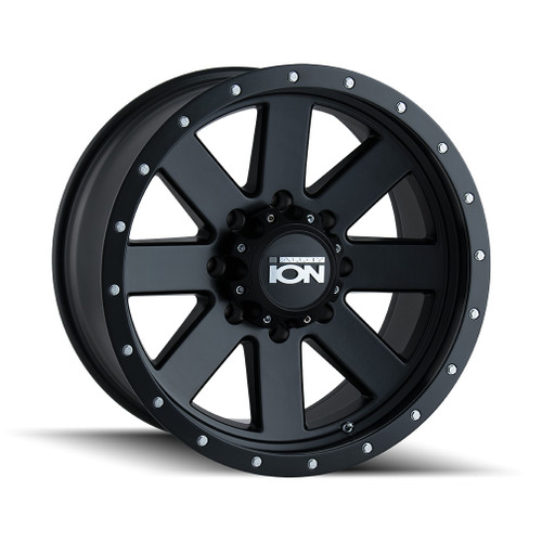 Set 4 17" Ion 134 17x8.5 Matte Black Black Beadlock 6x5.5 Wheels 6mm Rims