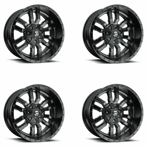 Set 4 18" Fuel D596 Sledge 18x9 8x170 Matte Black Gloss Black Wheels 20mm Rims