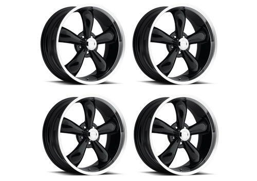 Set 4 22" Vision Muscle 142 Legend Black Machined Lip Wheels 22x9.5 5x115 18mm