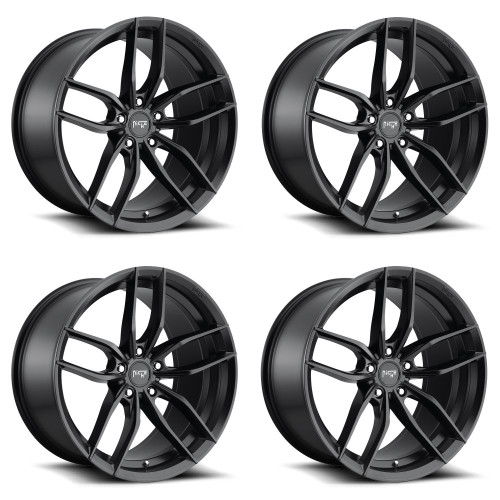 Set 4 Niche M203 Vosso 20x9 5x112 Matte Black Wheels 20" 25mm Rims