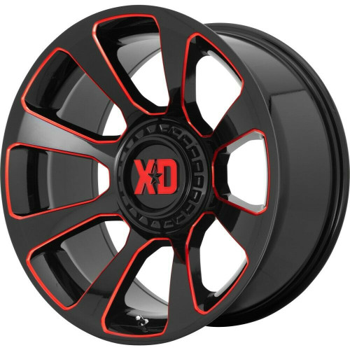 Set 4 XD XD854 Reactor 20x10 6x135 6x5.5 Black Milled Red Tint Wheels 20" -18mm