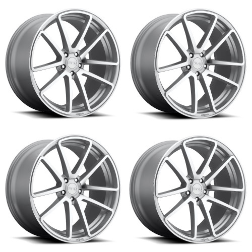 Set 4 Rotiform R120 Spf 18x8.5 5x112 Gloss Silver Machined Wheels 18" 45mm Rims