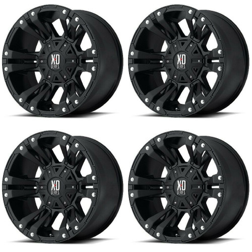 Set 4 XD XD822 Monster II 18x9 8x6.5 Matte Black Wheels 18" 18mm Rims