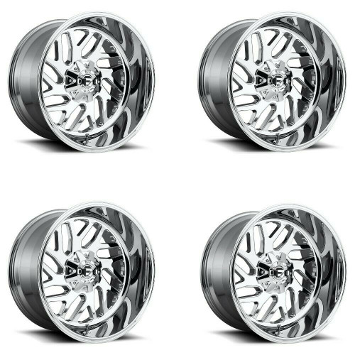 Set 4 Fuel D609 Triton 22x10 8x6.5 Chrome Plated Wheels 22" -18mm Rims