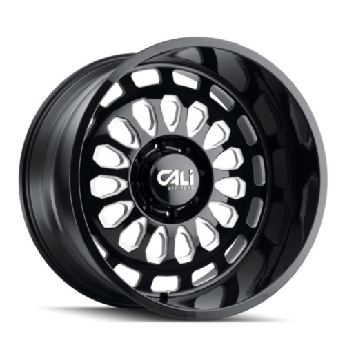 20" Cali Off-Road Paradox 20x10 Gloss Black Milled Spokes 6x135 Wheel -25mm Rim