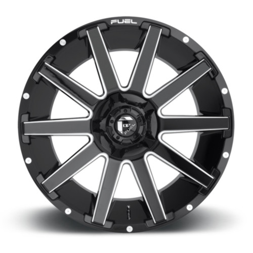 Set 4 18" Fuel D615 Contra 18x9 5x4.5 5x5 -12mm Wheels Gloss Black Milled Rims