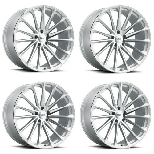 Set 4 OHM Proton 20x10 5x120 Silver W/ Mirror Face Wheels 20" 30mm Rims