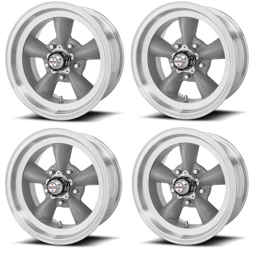 Set 4 American Racing Vintage VN105 Torq Thrust D 16x8 5x4.5 Gray Rims 16" -12mm