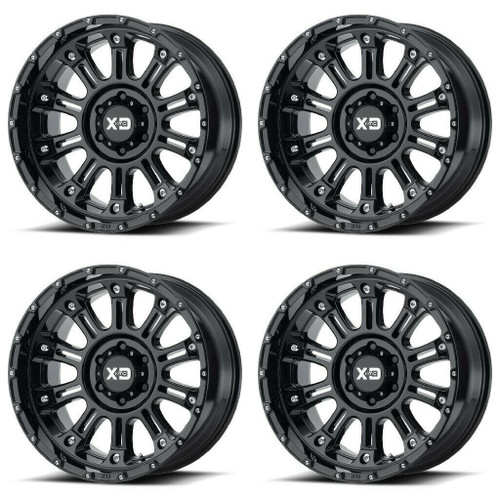 Set 4 XD XD829 Hoss II 18x9 6x5.5 Gloss Black Wheels 18" 0mm Rims