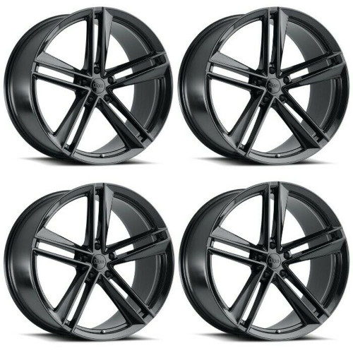 Set 4 OHM Lightning 21x10.5 5x120 Gloss Black Wheels 21" 30mm Rims