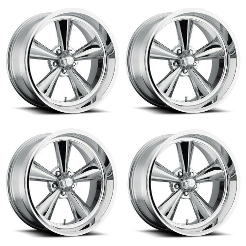 Set 4 US Mag U104 Standard 17x8 5x4.75 Chrome Plated Wheels 17" 1mm Rims