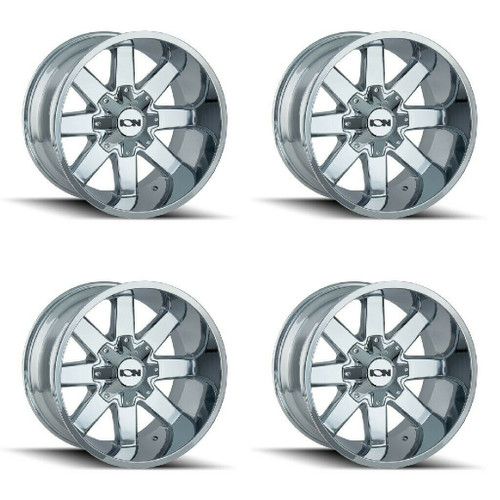 Set 4 20" Ion 141 20x9 Chrome 5x150 5x5.5 Wheels 0mm Rims For Ram Dodge