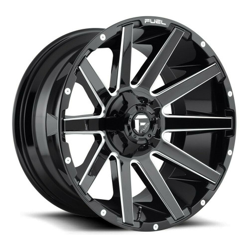 Set 4 20" Fuel D615 Contra 20x10 5x5.5 5x150 -18mm Wheels Gloss Black Milled Rim Set 4 20" Fuel D615 Contra 20x10 5x5.5 5x150 -18mm Wheels Gloss Black Milled Rim