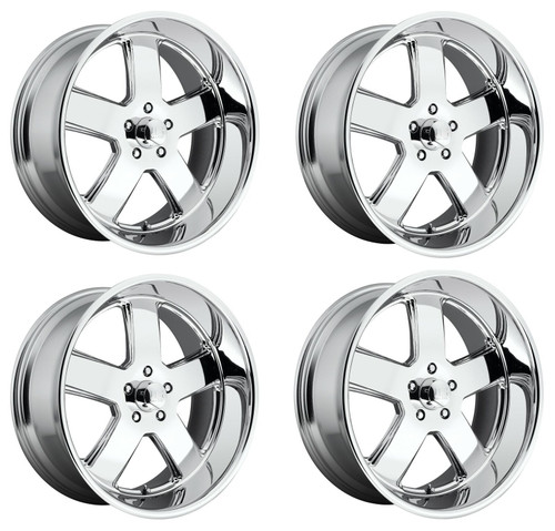 Set 4 US Mag U116 Hustler 22x9 5x5 Chrome Plated Wheels 22" 1mm Rims