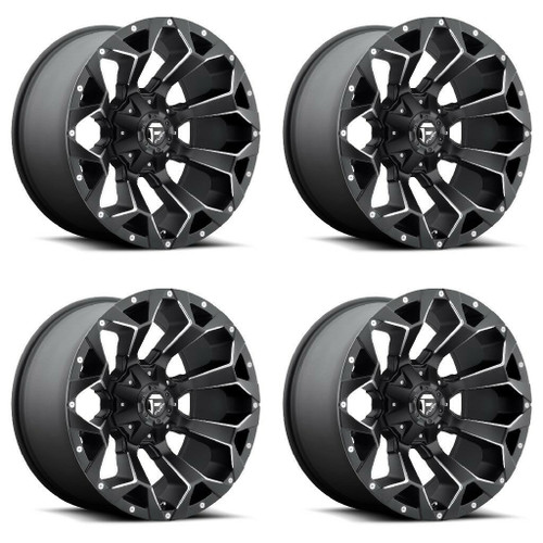 Set 4 18" Fuel D546 Assault 18x9 8x180 Matte Black Milled Wheels 20mm Truck Rims