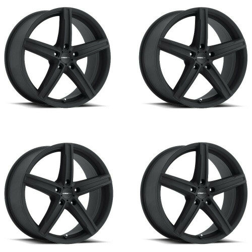 Set 4 15" Vision Street 469 Boost Satin Black Wheels 15x6.5 5x100 Rims 38mm