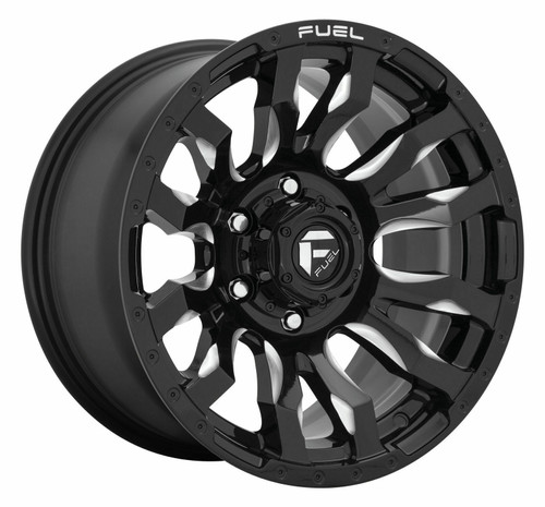 Set 4 20" Fuel D673 Blitz 20x9 8x170 20mm Wheels Gloss Black Milled Truck Rims