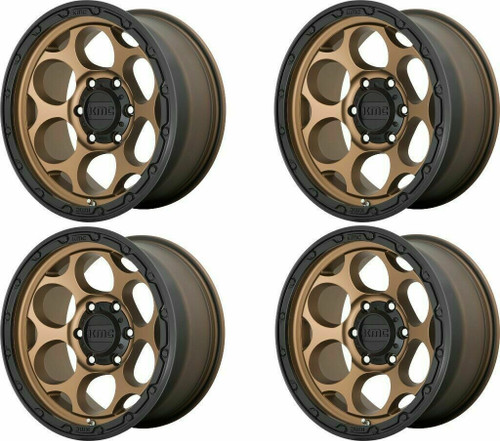 Set 4 KMC KM541 Dirty Harry 17x8.5 5x5 Matte Bronze With Black Wheels 17" 0mm
