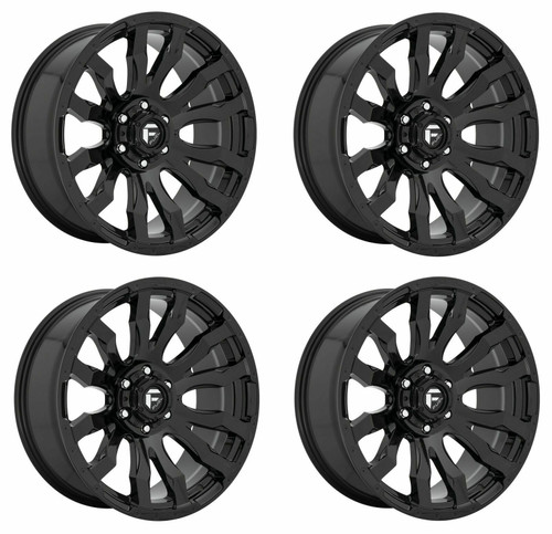 Set 4 16" Fuel D675 Blitz 16x8 6x5.5 Gloss Black Wheels 1mm Offroad Truck Rims