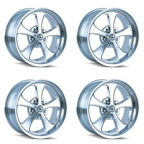 Set 4 18" Ridler 645 18x9.5 Chrome 5x4.5 Wheels 0mm Rims For Ford Jeep Truck