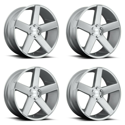 Set 4 DUB S218 Baller 26x10 6x5.5 Gloss Silver Brushed Wheels 26" 20mm Rims